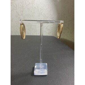 Gold-Tone Twisted Rope Hoop Earrings For Women Jewelry Statement